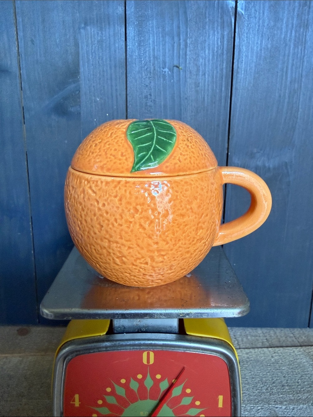 80’s VTG Orange Mug with Lid